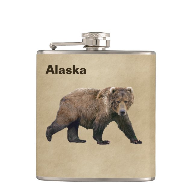Kodiak Bear Hip Flask (Front)