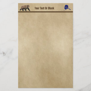 Kodiak Bear On Old Paper