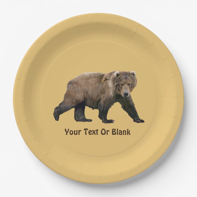 Kodiak Bear Paper Plate (Front)