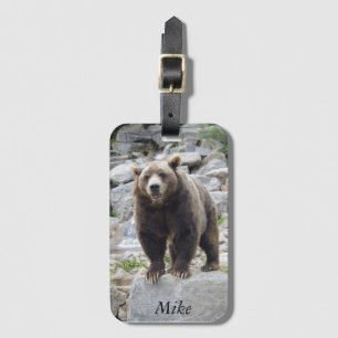 Kodiak Bear Standing on a Rock Luggage Tag