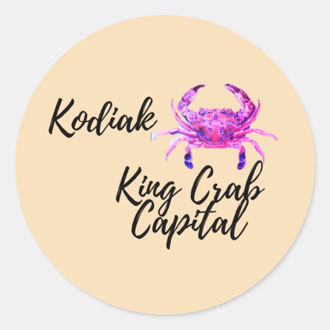 Kodiak Crab Capital Classic Round Sticker (Front)