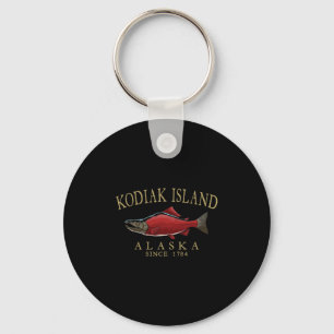 Kodiak Island Alaska Salmon Since 1784 Arched Tan Keychain