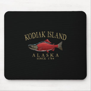 Kodiak Island Alaska Salmon Since 1784 Arched Tan Mouse Pad