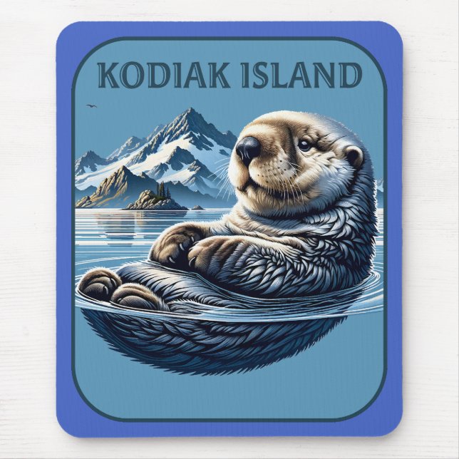 Kodiak Island Sea Otter Alaska Mouse Pad (Front)