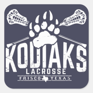 Kodiak Lacrosse - Autocollant bleu Carré
