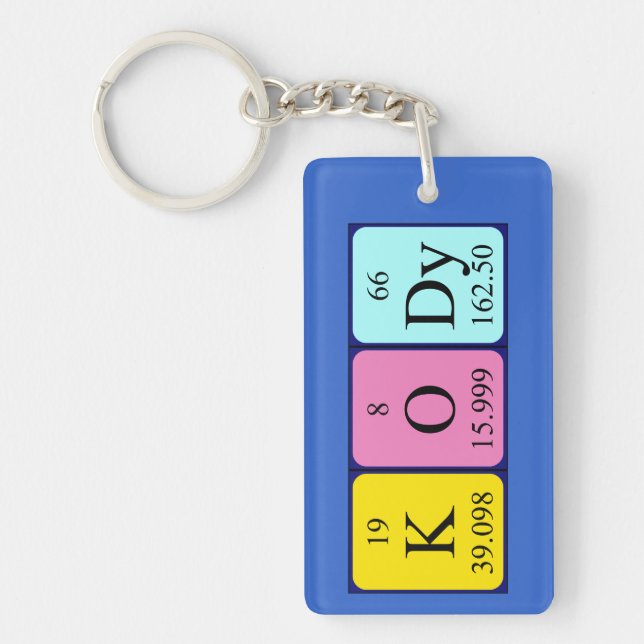 Kody periodic table name keyring (Front)
