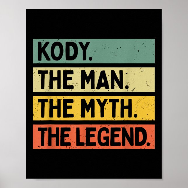 Kody The Man The Myth The Legend Funny Personalize Poster (Front)