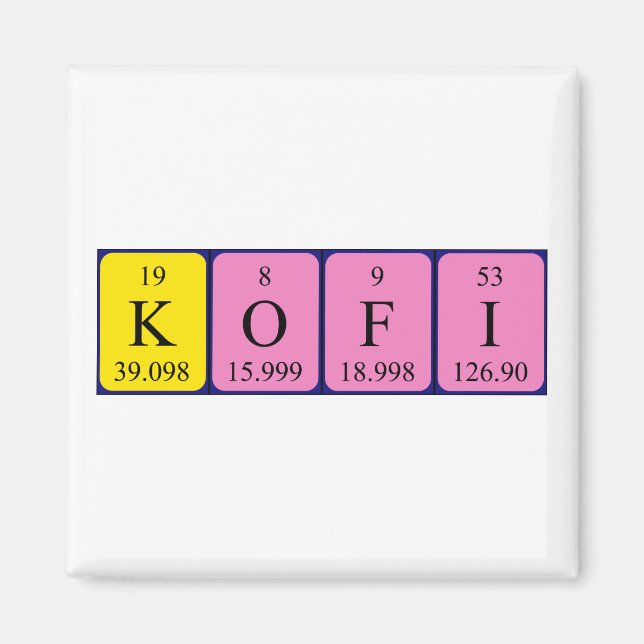 Kofi periodic table name magnet (Front)