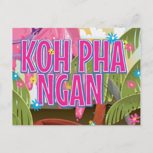Koh Pha Ngan Thailand travel poster Postcard