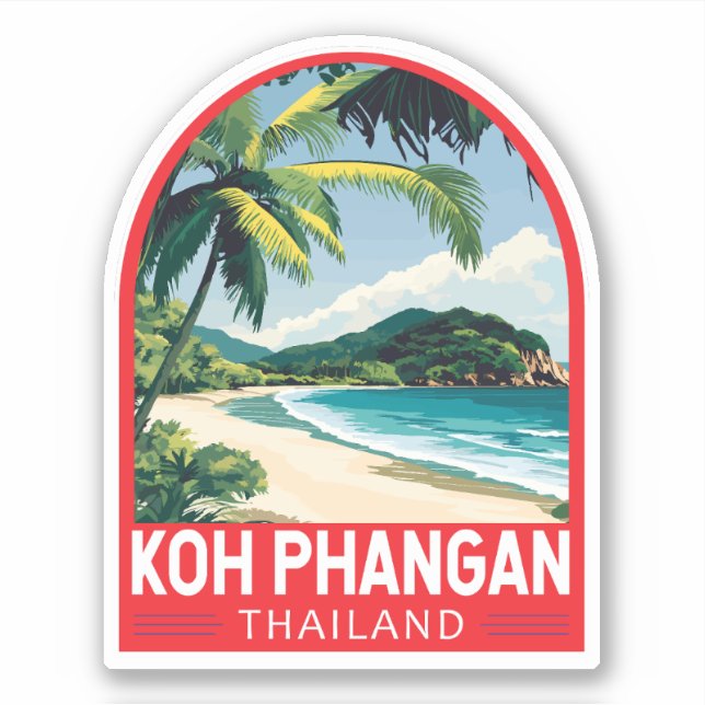 Koh Phangan Thailand Travel Art Emblem (Front)