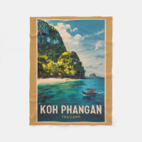 Koh Phangan Thailand Travel Art Vintage