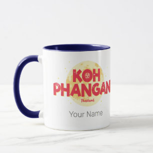 Koh Phangan with moon vintage island Thailand Mug