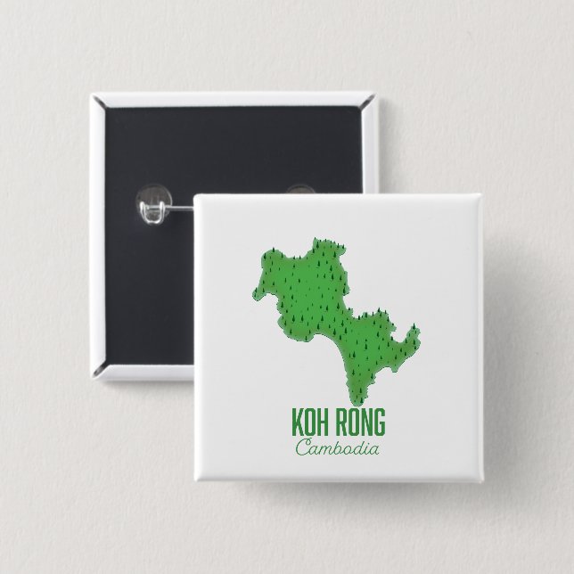 Koh Rong Cambodia 2 Inch Square Button (Front & Back)