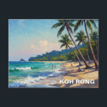 Koh Rong Cambodia Travel Postcard<br><div class="desc">Koh Rong is a tropical island off the coast of Sihanoukville in Cambodia, known for its white sandy beaches, clear turquoise waters, and lush jungle interior. It is the second-largest island in Cambodia and has become a popular destination for travelers seeking a mix of relaxation and adventure. The island is...</div>