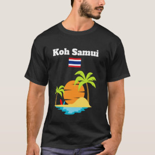 Koh Samui souvenir beach palm trees surfboards Tha T-Shirt