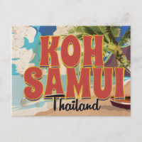 Koh Samui, Thailand Vintage Travel Poster