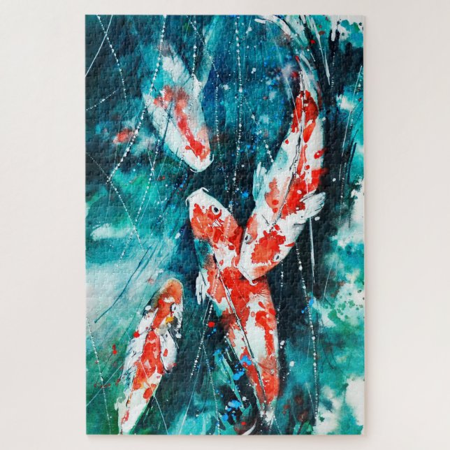 Kohahu Koi Carp Fish Puzzle (Vertical)