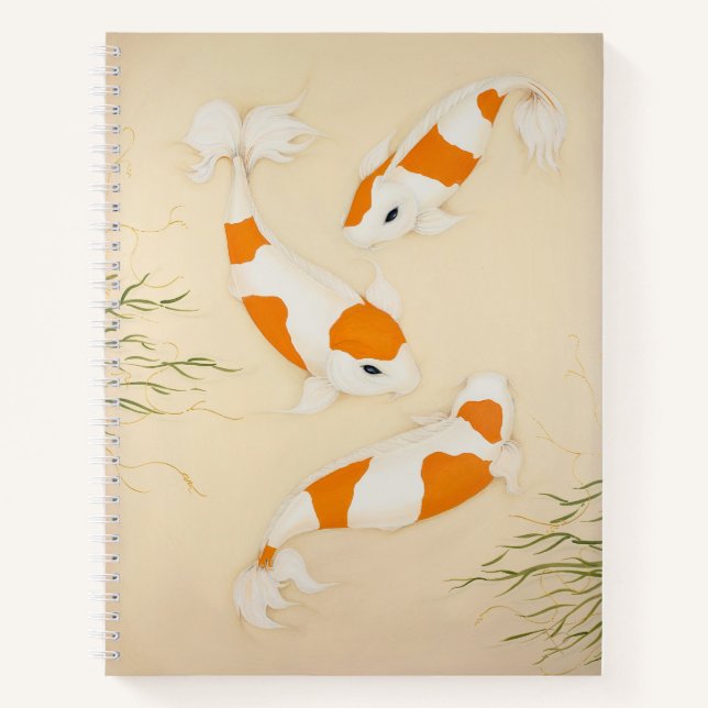 Kohaku Koi Carp Fishes Art Print Notebook (Front)