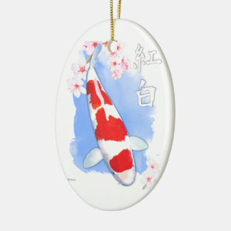 Kohaku Koi Ceramic Ornament