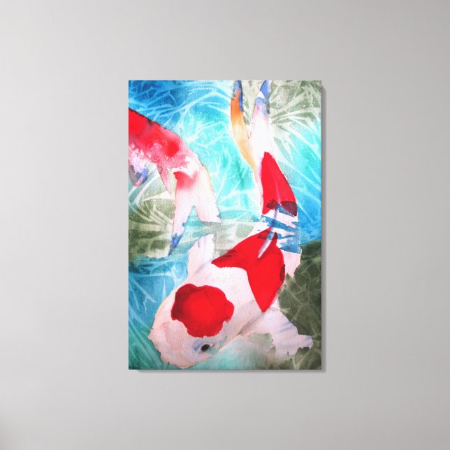 Kohaku Koi II Japanese fish original art Canvas Print (Front)