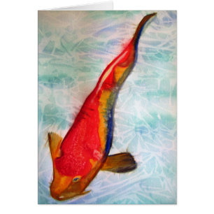 Kohaku Koi Japanese fish watercolor art
