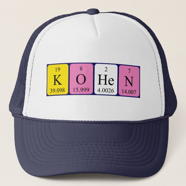 Kohen periodic table name hat (Front)