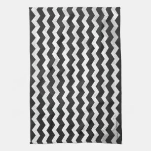 Kohl Black Chevron Pattern Kitchen Towel