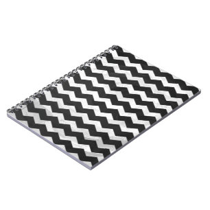 Kohl Black Chevron Pattern Notebook