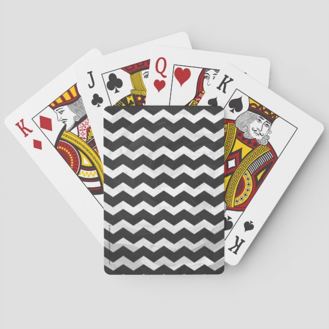Kohl Black Chevron Pattern Playing Cards (Back)