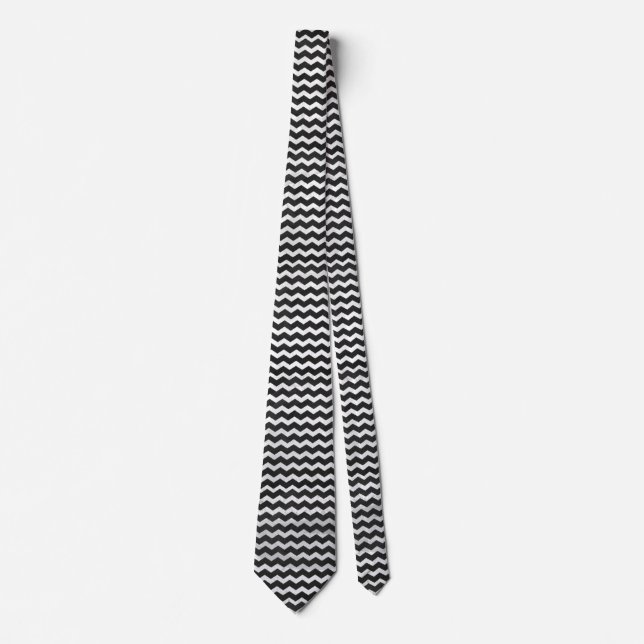 Kohl Black Chevron Pattern Tie (Front)