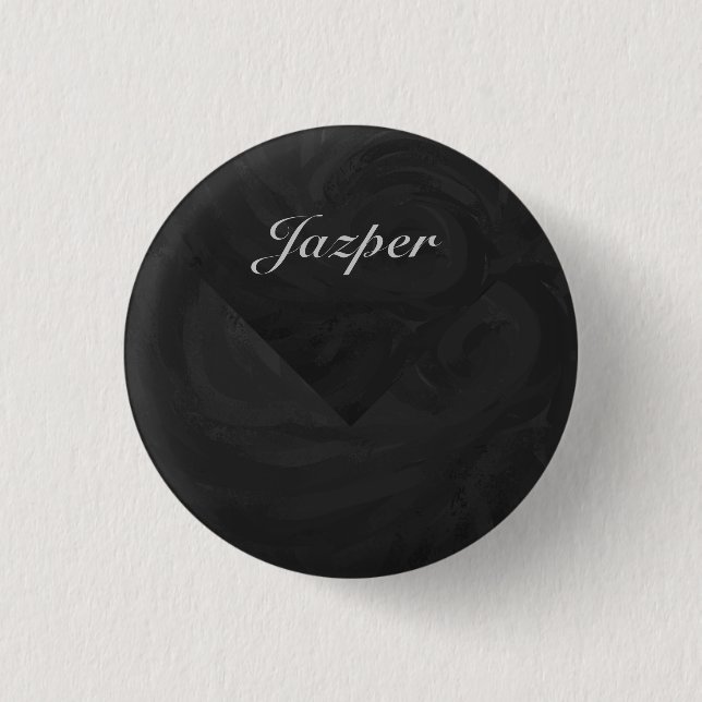 Kohl Black Monogram Personalized 1 Inch Round Button (Front)