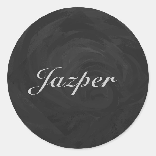 Kohl Black Monogram Personalized Classic Round Sticker (Front)