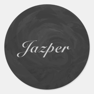 Kohl Black Monogram Personalized Classic Round Sticker