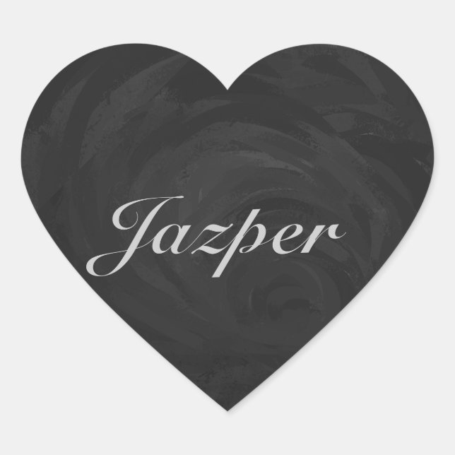 Kohl Black Monogram Personalized Heart Sticker (Front)