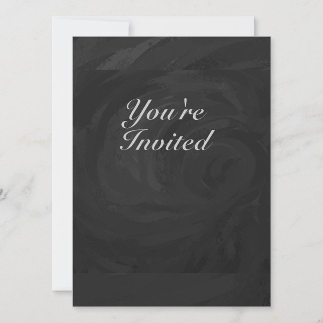 Kohl Black Monogram Personalized Invitation (Front)