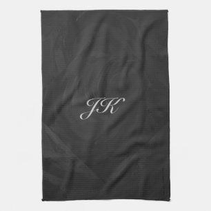 Kohl Black Monogram Personalized Kitchen Towel