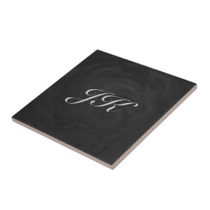 Kohl Black Monogram Personalized Tile