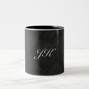 Kohl Black Monogram Personalized Two-Tone Coffee Mug