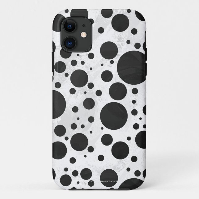 Kohl Black Polka Dot Pattern Case-Mate iPhone Case (Back)
