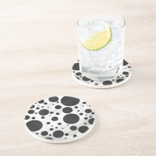 Kohl Black Polka Dot Pattern Coaster