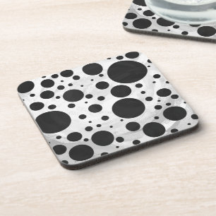 Kohl Black Polka Dot Pattern Coaster