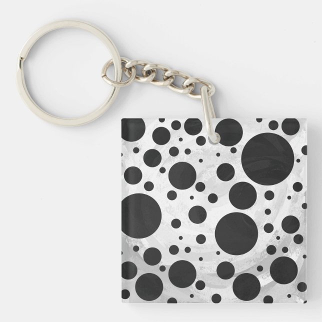 Kohl Black Polka Dot Pattern Keychain (Front)