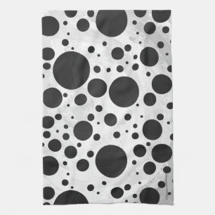 Kohl Black Polka Dot Pattern Kitchen Towel