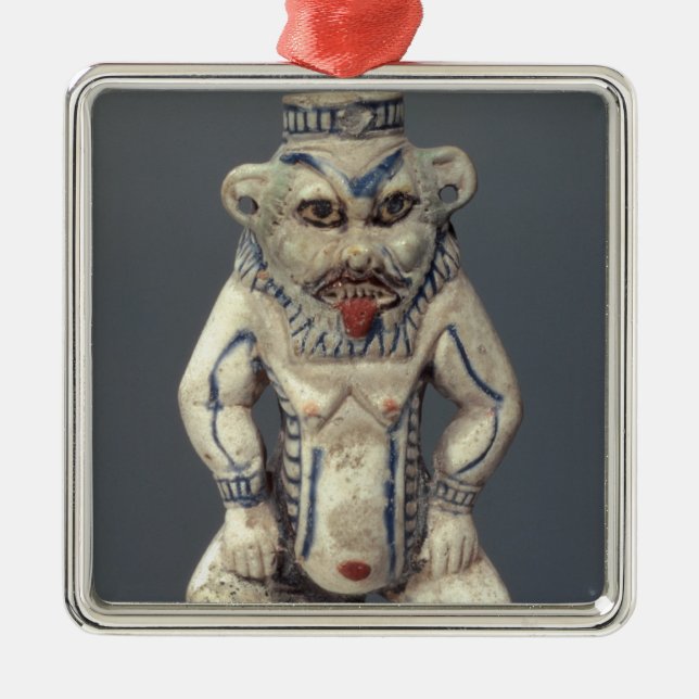 Kohl Pot, depicting the Egyptian household god Bes Metal Ornament (Front)