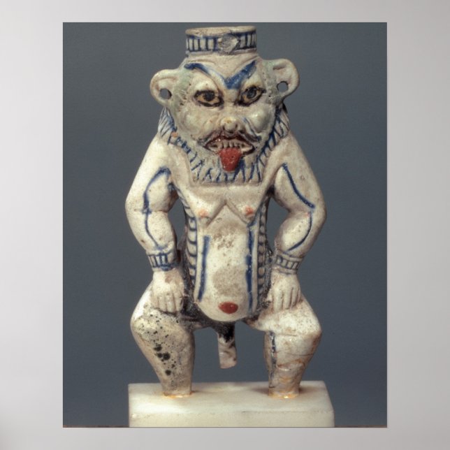 Kohl Pot, depicting the Egyptian household god Bes Poster (Front)