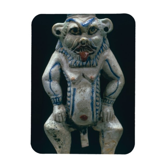 Kohl pot in the form of the god Bes, New Kingdom, Magnet (Vertical)