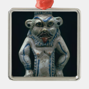 Kohl pot in the form of the god Bes, New Kingdom, Metal Ornament