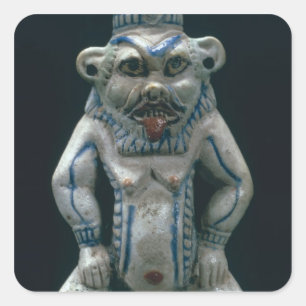 Kohl pot in the form of the god Bes, New Kingdom, Square Sticker