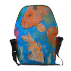 Koi Amongst Lotus Messenger Bag