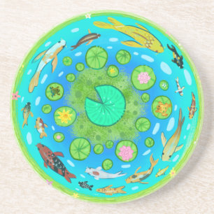 Koi and Goldfish Circular Pond Coaster